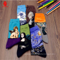 3d print art socks women men design famous painting socks van Gogh Mona Lisa socks